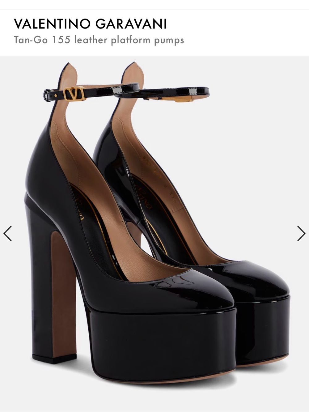 Valentino Garavani Black Patent Leather Platform Pumps